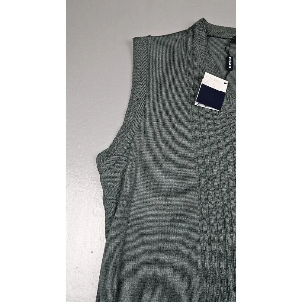 Como Sport Sweater Vest‎ Mens Medium. Green Wool Silk Made in Italy #9MS358 NWT